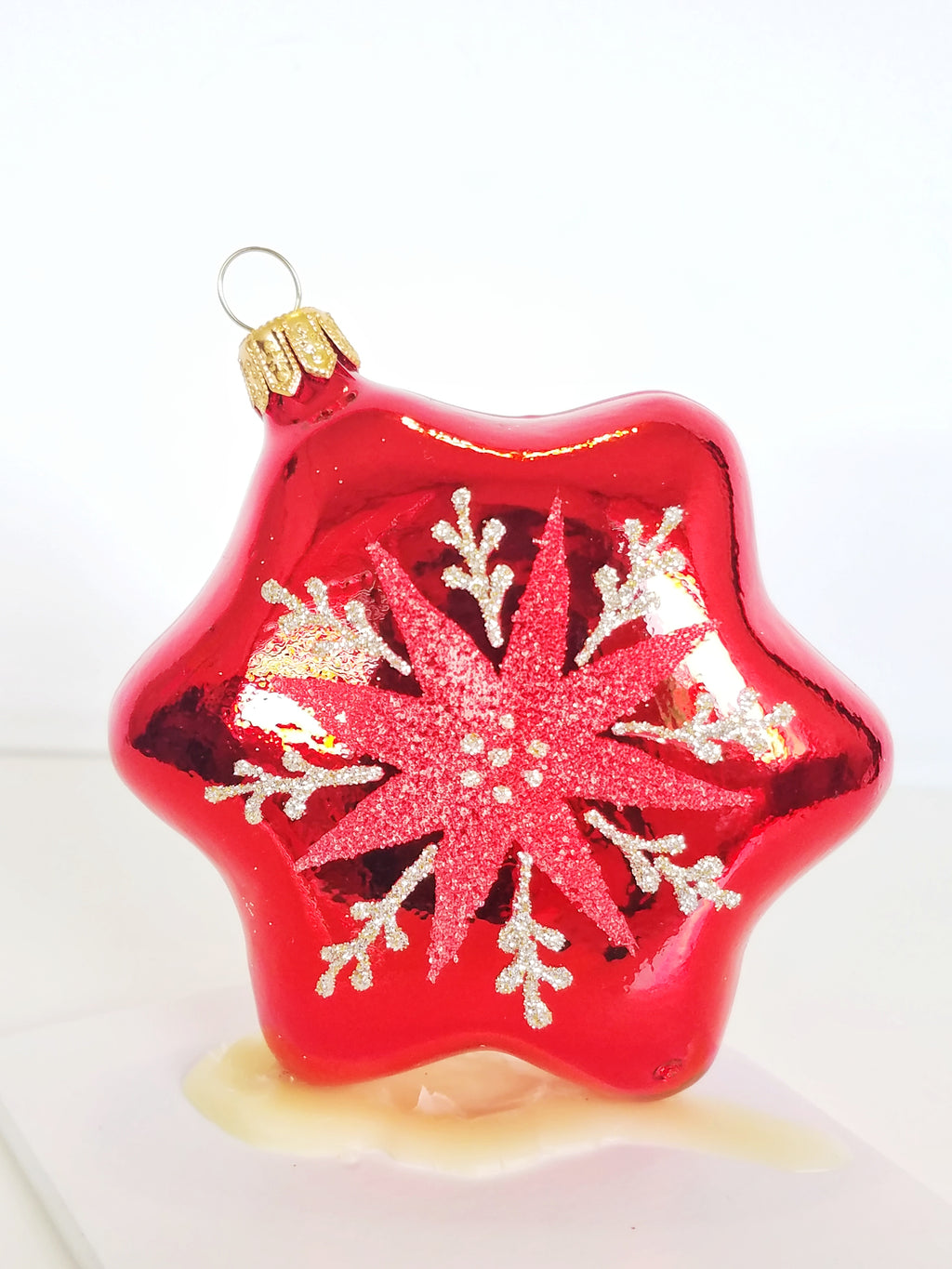 Christmas Red Puffy Star Ornament Set