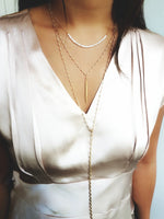 Fresh water pearls, necklace, choker, peacock, white, gold-filled, layering