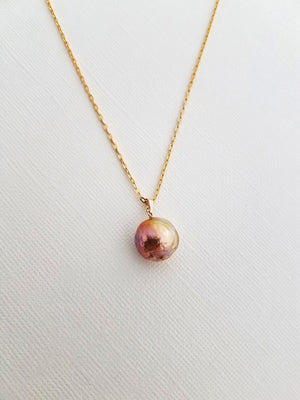 Kasumiga Pearl, Gold Filled necklace, gift idea, feminine, gold, pink, statement layering, curated neck