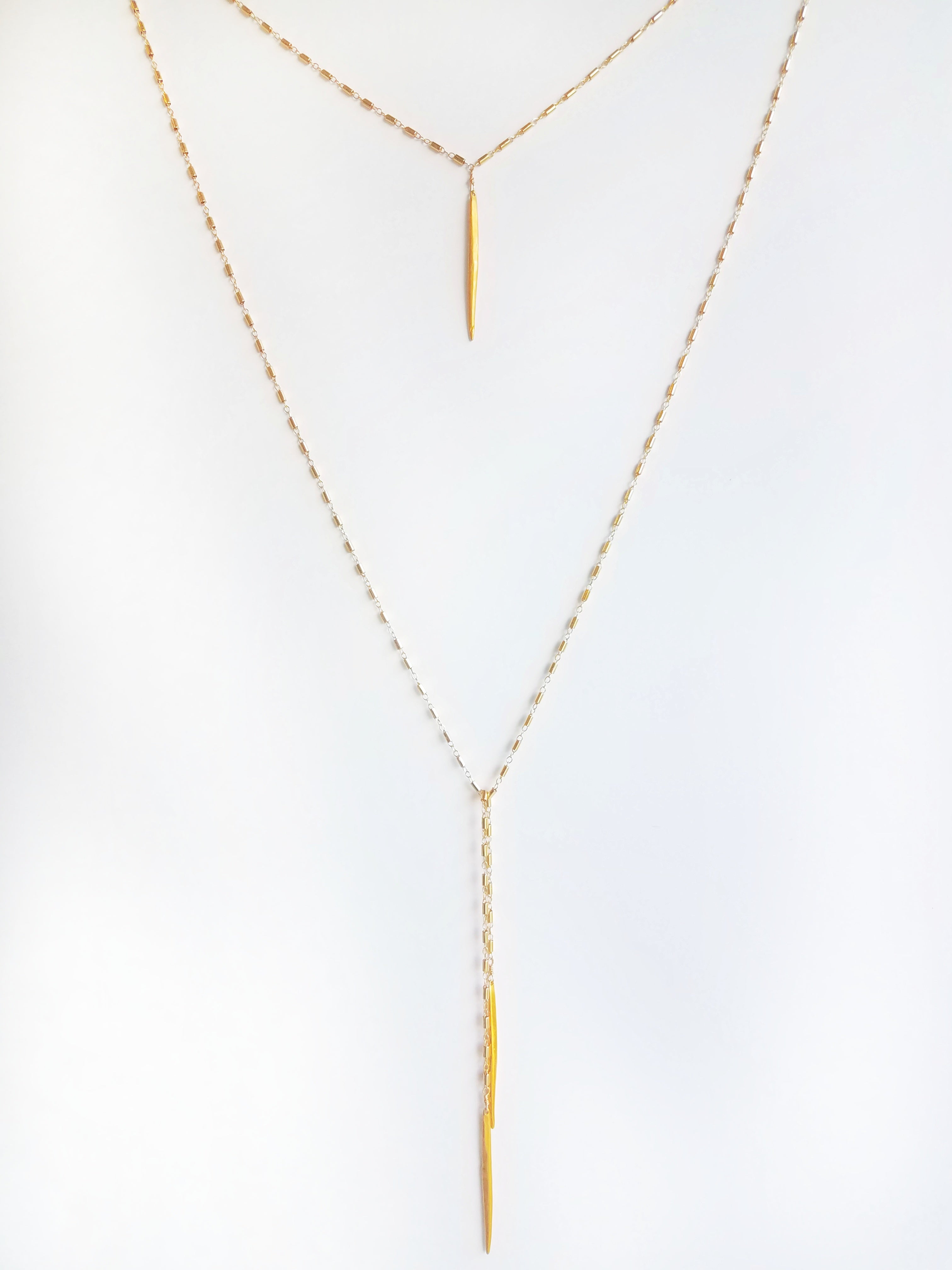 Lasso necklace, specialty cut chain, gold filled, Billie Lorraine, jewelry, gold vermiel 