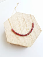 Garnet necklace, collar length, gold filled chain, faceted roundels, handcrafted, designed by Billie Lorraine  